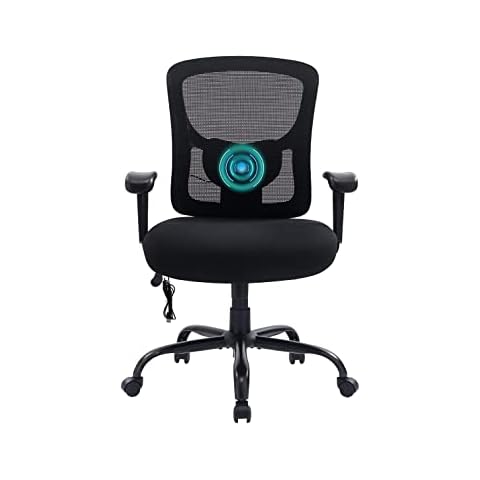 Bigroof Home Office Chair Ergonomic Mesh Desk Chair with Adjustable Lumbar Support Arms High Back Wide Seat Task Executive Rolling Swivel Chair for Big and Tall Women Men, Heavy People Cover