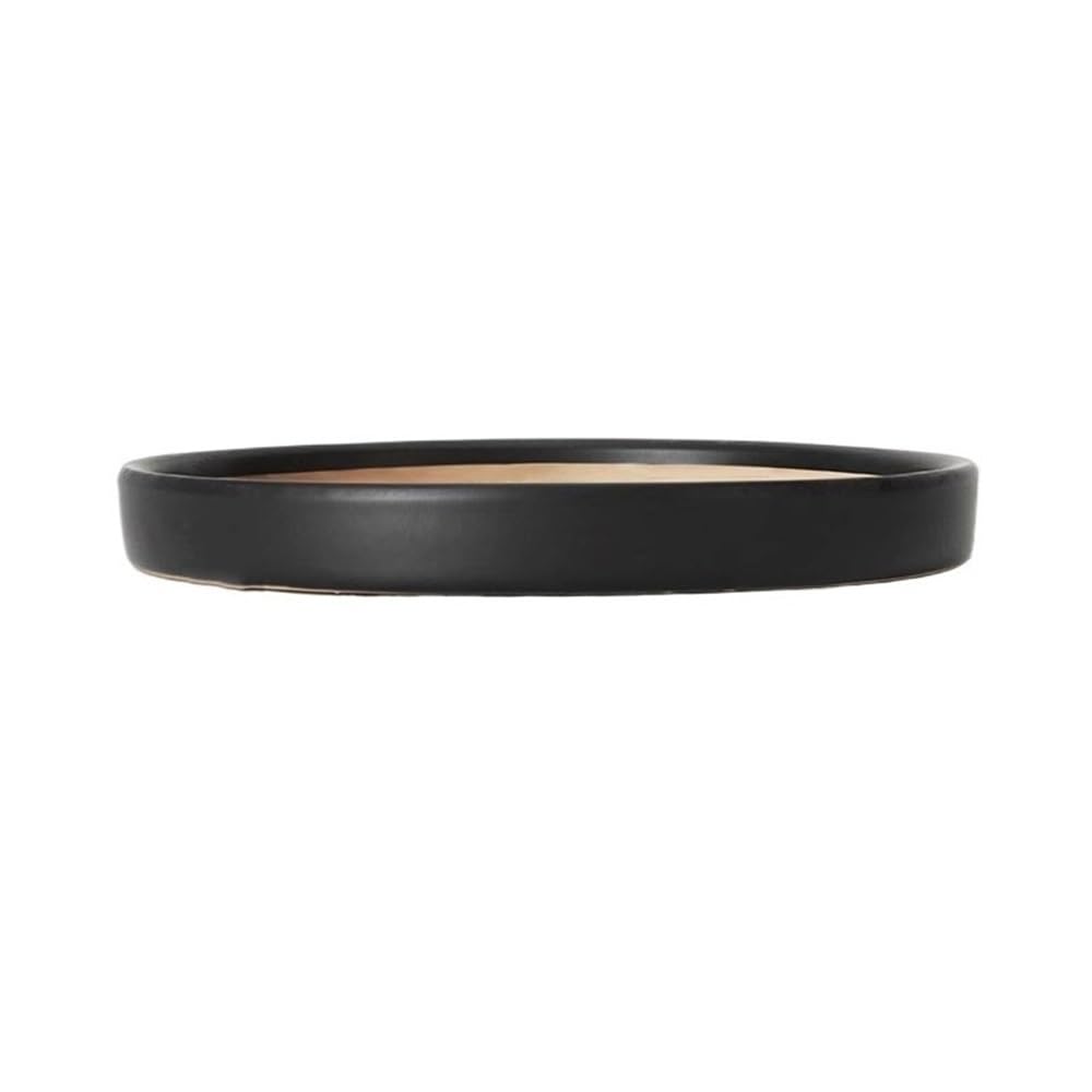 Prettiee plant dish saucer Round Plant Pallet Drip Trays 6.5 Inch, Ceramic Planter Saucer for Home Gardening (Black)