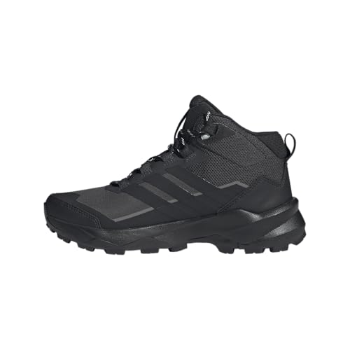 adidas Women's Terrex Skychaser Ax5 Mid Top Gore-TEX Hiking Shoe, Carbon/Black/Semi Flash Aqua, 9.5