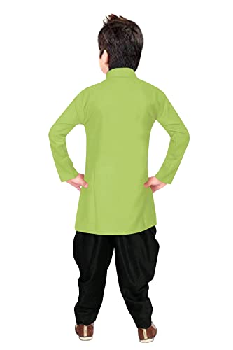 Image of Boys' Cotton Printed Krishna Style Kurta and Dhoti Pant Set