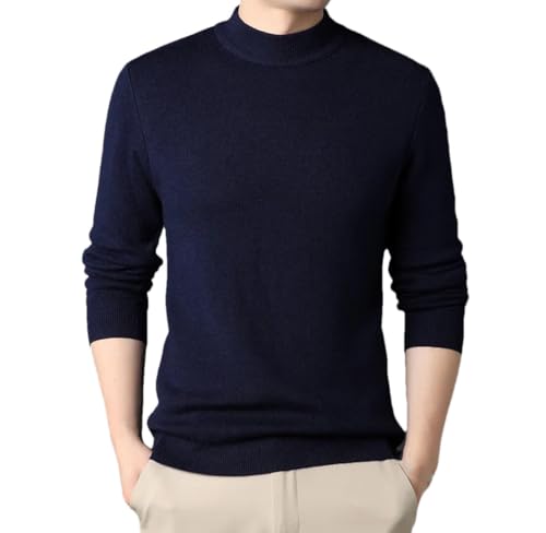 Men's Solid Color Slim Fit Sweater Fashion Mock Neck Casual Knitted Pullovers