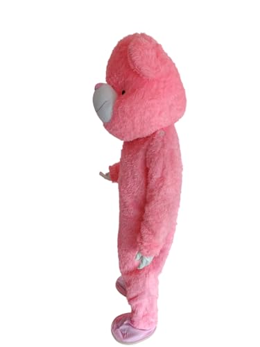 Image of BookMyCostume Plush Cute Pink Bear Cartoon Mascot Costume For Theme Birthday Party & Events | Adults | Full Size Adults
