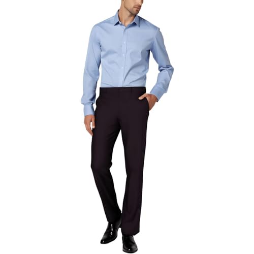 Calvin Klein Mens Jerome Checkered Dress Pants Purple 32/32