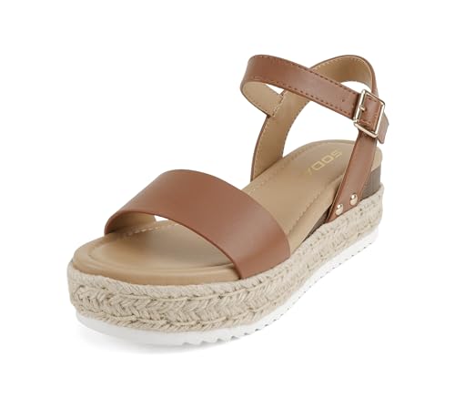 Image of Soda CLIP ~ Women Open Toe Ankle Strap Platform Espadrille Sandal