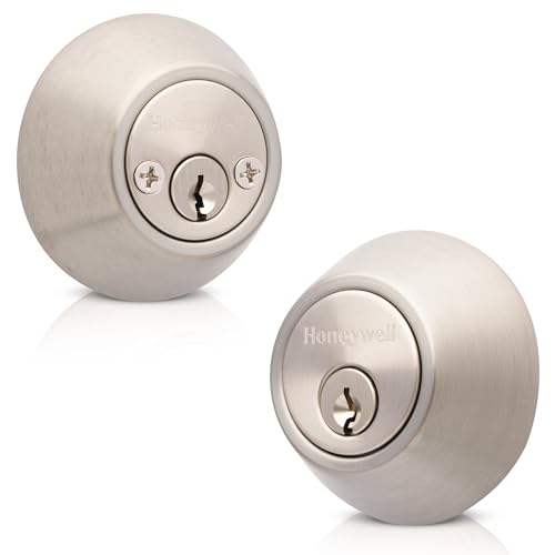 Honeywell Safes & Door Locks 8112309 Honeywell Double Cylinder Deadbolt, Satin Nickel