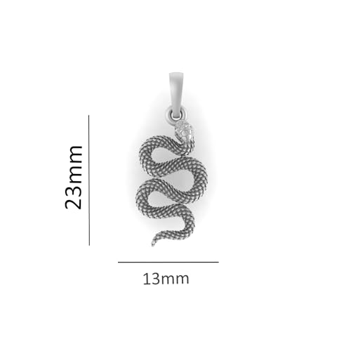 Pendentif serpent argent 925 avec chaîne d'ancre 45cm et véritable pierre précieuse - 3