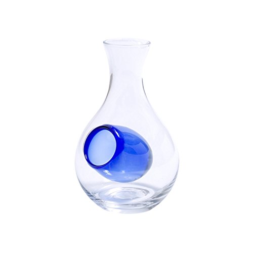 Happy Sales HSSB-GLBL01 Glass Sake Bottle with Hole Blue 6H 10 oz