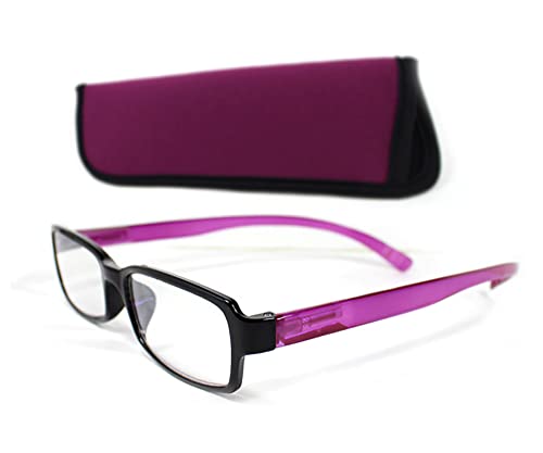 ベイライン ネックリーダーズ Bayline neck readers PC機能付き リーディンググラス(老眼鏡) Bayline(ベイライン) (パープル/ブラック, 3.50 Strength)