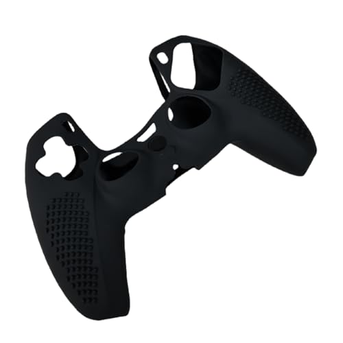 Newseego PS5 Controller Hülle,Weich Silikon-Hülle Anti-Rutsch Schutzhülle Grip Skin Vollschutz Schutzgehäuse rutschfeste Case Zubehör [8 x Thumb Grips Aufsätze ]für Playstation 5 DualSense - Schwarz