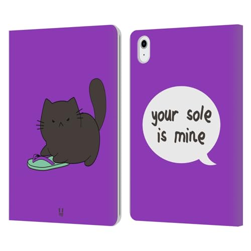 Coque iPad Air 11 protection cuir portefeuille avec motif chat violet