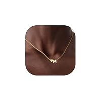 Fohufo Mother Day Gifts for Mom from Daughter Son - 14K Gold Plated Heart Initial Necklaces for Women, Dainty Tiny Gold Necklace Women Jewelry, Birthday Gift Graduation Gifts for Her Mothers Day Gift