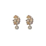 Flower Ball Earrings Crystal Flower Earrings for Women Ladies Hypoallergenic Dainty Fashion Birthday Jewelry Gift (pearl flower)