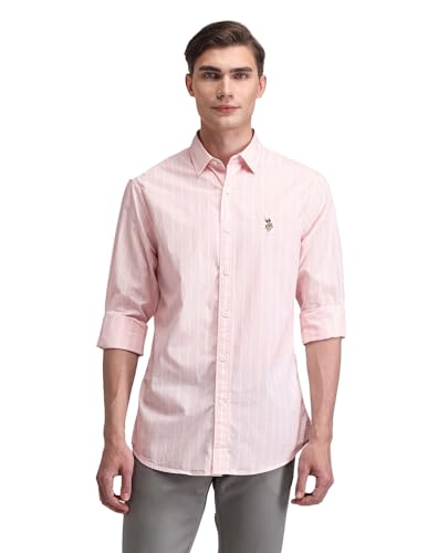 Image of U.S. Polo Assn. Men's Pure Cotton Classic Fit Vertical Striped Shirt