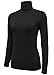 AUHEGN Womens Premium Long Sleeve Turtleneck Lightweight Pullover Top (X-Large, Black)
