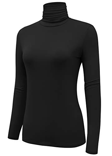 Women's Long Sleeve Lightweight Turtleneck Top Slim Fit Pullover T-Shirt (S-XXL)2