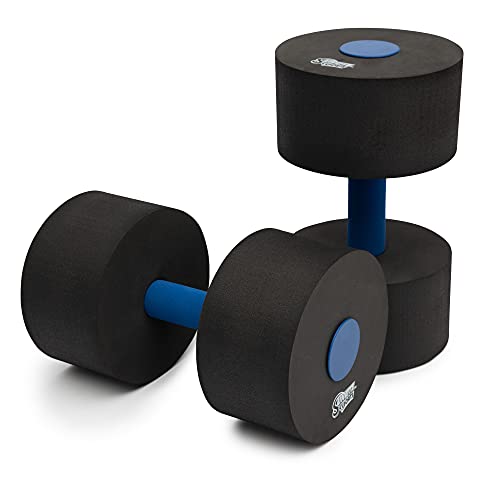 Sunlite Sports High-Density EVA-Foam Dumbbell Set - Soft Padded - Water Aerobics, Aqua Therapy, Pool Fitness, Water Exercise - Multiple Sizes (Black Medium)