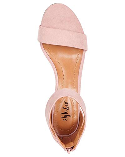 Style & Co. Womens Paycee Faux Suede Ankle Strap Pumps Pink 11 Medium (B,M)4