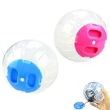 2 palline da corsa per criceti, grande palla per esercizi per criceti, silenziosa e sicura, per criceti, piccoli animali domestici, design ventilato a prova di fuga, per giocare al chiuso, ruota da