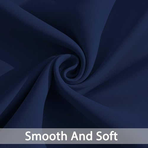 Yakamok 72 Inch Length Blackout Curtains for Bedroom, Thermal Insulated Room Darkening Grommet Top Window Drapes for Living Room,42W x 72L,Navy Blue,2 Panels