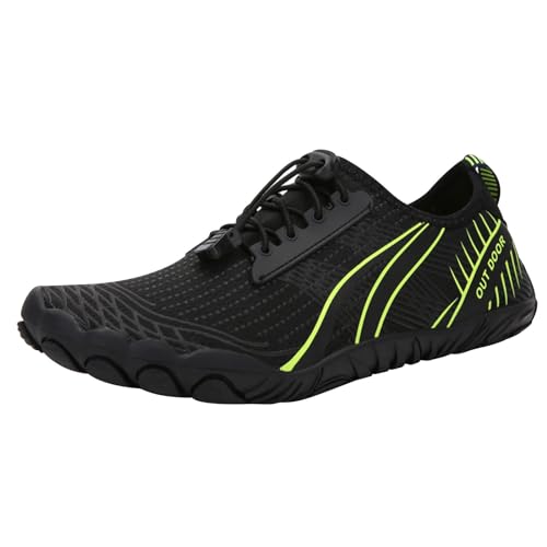 Generisch Sandalias Hombre Piscina, Zapatos de Natación con Cordones Zapatos de Agua de Secado Rápido Zapatos de Verano Ligero Sandalias Deportivas Clásicas Transpirables para Hombres, Negro , 38 EU