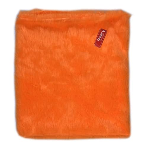 Image of Quago Fur Fabric Unstitched Super Soft Cloth for Baby Photoshoot, Soft Toys Making, Art and Craft, Dress Material, Decoration etc. (1 Mtr, 60 Inch Pana) (Orange)