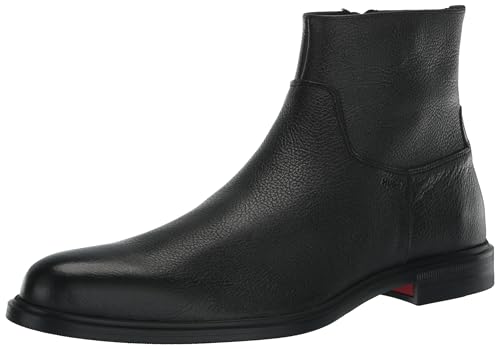 HUGO Men's Kerr Leather Zip Up Chelsea Bootie Boot