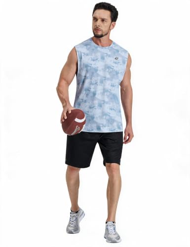 Image of EZRUN Men's Workout Sleeveless Shirts Quick Dry Muscle Swim Shirt Gym Fitness Running Beach Tank Tops