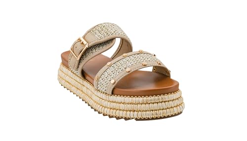 Corkys Footwear Women's Walk Of Shame Sandals - Comfortable 1.5-inch Platform and a Soft Insole Designed for All-Day Wear, Two Chic Straps and Raffia Wrapped Outsole3