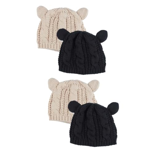 Bonnet en tricot hiver chaud chapeau cloche femme tendance lot de 2 pièces