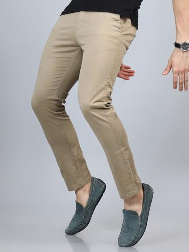 Image of Jack and Jini Men Casual Stretchable Cotton Pants | Chinos | Trousers (Regular Fit)