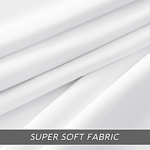 Image of RYB HOME White Velvet Curtains 84 inch, 2 Layers Room Darkening Window Curtains for Living Room Thermal Insulated Privacy Backdrop with Pleat Tape, White, W48 x L84 inch, 1 Panel