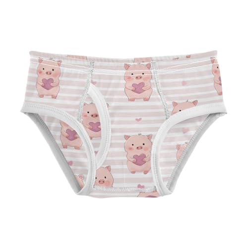 Wusikd Cute Piggy Heart Boys' Underwear Cotton Pink Colors Boys Briefs Soft Toddler Underwear 2T