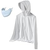 Stadsweg Lightweight Sun Protection Clothing for Men and Women, Long Sleeve Ice Silk Hoodie Shirts Jacket with Pockets (as1, alpha, 3x_l, regular, regular, Men-White)