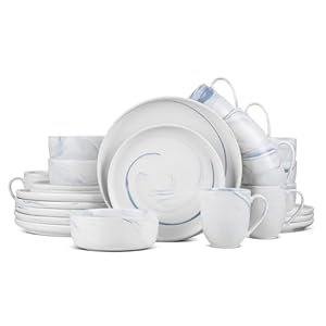 Stone lain Everly Porcelain Dinnerware Set, 24-Piece Service for 6, Blue