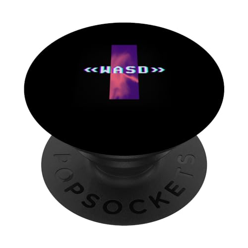 WASD Keyboard, Funny Gaming Gamer PopSockets Swappable PopGrip, Black