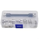NEIQIUWING Speichenschlüssel Set 10-teilig mit Wechselköpfen 5.0-6.8mm für Motorrad Felgen Wartung Stahl Werkzeug im Etui