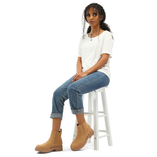 mysoft Women's Chelsea Boots Low Heel Slip On Elastic Ankle Booties by mysoft - Used condition - Image 7