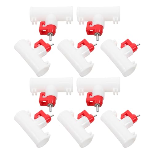 Holibanna 10Pcs Automatic Poultry Waterer Dual Head Ball Valve Chicken Drinking Fountain Easy to Install Farm Water Dispenser for Chicken Coop Saving Hydration