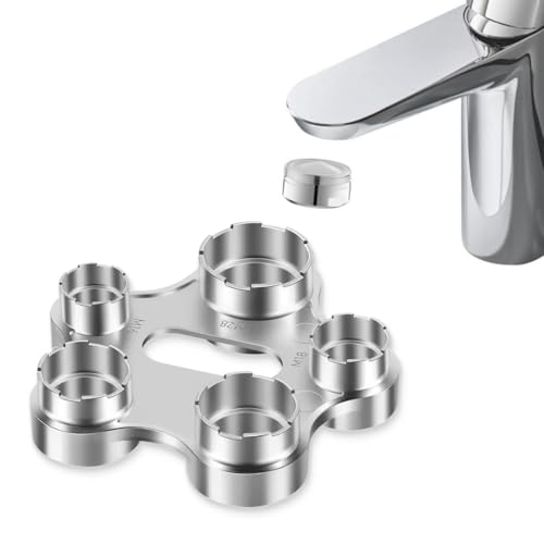 THQAE 1 Pcs mousseur robinet, mousseur, clé robinet, Clé Universelle aérateurs/Mousseurs Caché, 10 Tailles Clé de montage et Démontage, Clé à Barboteuse pour Robinet M16/M18/M22/M24/M28