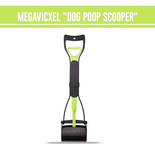 Image of Dog Pooper Scooper, Pooper Scooper for Dogs - Heavy Duty Pooper Scooper for Pet Waste Removal, Effortless Foldable Dog Poop Pick Up Tool (Green) MEGAVICXEL