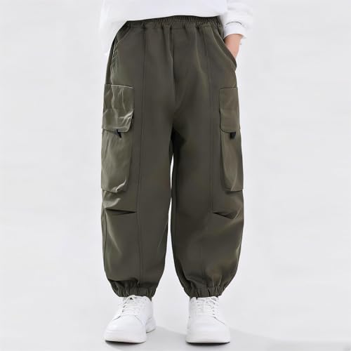 Pantalon cargo de jogging garçon noir en coton survêtement enfant - 2