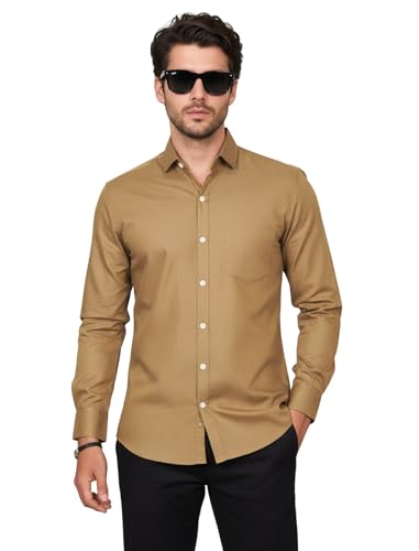 Image of Diverse Men's Solid Formal Shirt | Premium Poly Cotton Full Sleeve Regular Fit Shirt for Men | Stylish Office, Business & Casual