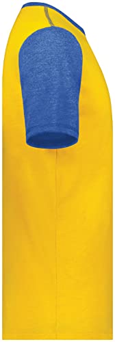 Augusta Sportswear Boys' Youth Gameday Vintage Ringer Tee, Gold Heather/Royal Heather, X-Large4