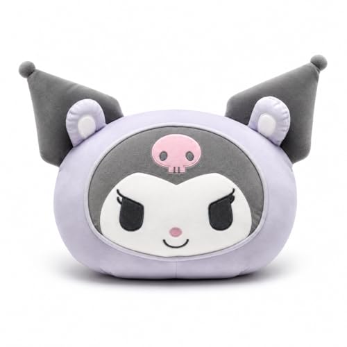 Image of MINISO Kuromi Head Shape Plush Toy 40cm | Soft Cute Plush Stuffed Toy for Kids & Fans