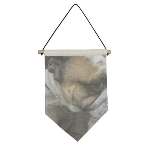 Toile drapeau suspendu bouledogue art mural bannière déco chambre