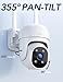 GNCC 2 Pack Überwachungskamera Aussen WLAN, 355° PTZ Kamera Überwachung Aussen, AI Bewegungserkennung, 1080P Farb Nachtsicht, Zwei Wege Audio, IP65, 24/7, Cloud-Abonnement/SD Speicher, 2.4 GHz WLAN