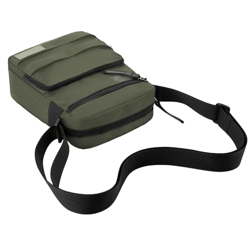 Bandolera multibolsillo de hombre para oficina y trayectos en color negro o verde militar
