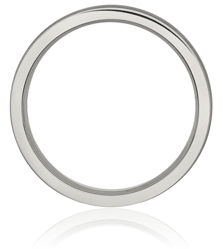 IceCarats Titanium 6mm Ridged Edge Plain Classic Wedding Band Ring3