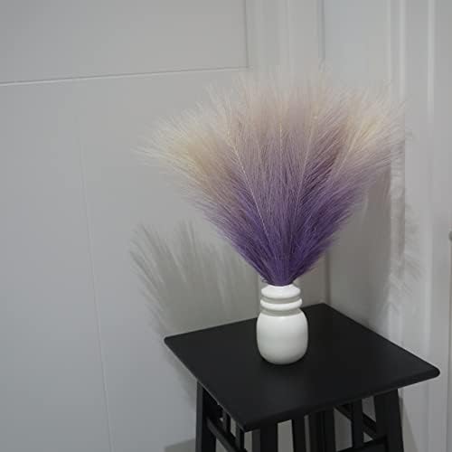 6pcs Pink Pampas Grass Artificial Fluffy Pampas Grass Fake Short Pampass Grass Branches for Flower Arrangements Wedding Living Room Home Thanksgiving Decor 