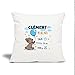 Spreadshirt® Cadeau De Naissance Personnalisable Ours avec Nom Et Date De Naissance Housse De Coussin Décorative 45 x 45 cm, Blanc Nature
